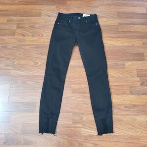 Cosmic Blue Love Stitch Fix Distressed Black Skinny High Rise Jeans 25 New